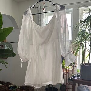 Lulu's White Long Sleeve Dress